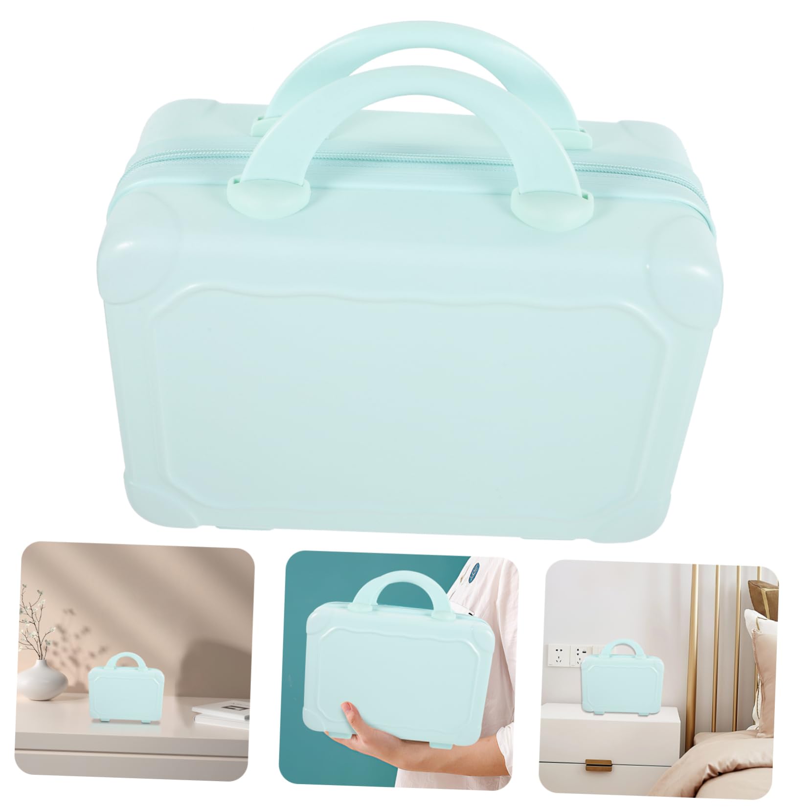 Walizka Kosmetyczna Makijaż Kolorze Niebieskim Przenośna Mini Walizka Podróżna dla Kobiet Organizer Kosmetyki z Dużą Pojemnością Elegancki Design Idealna Do Przechowywania