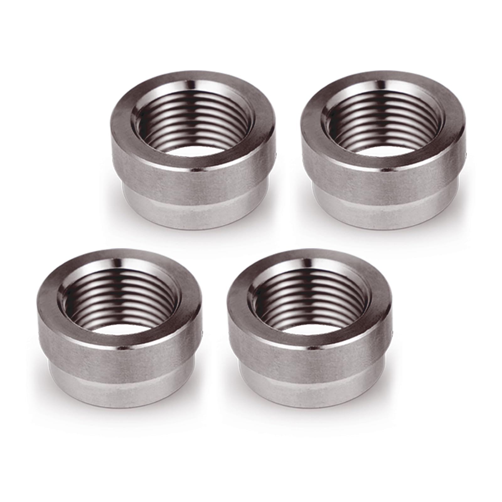 4 Pcs O2 Sensor Bung, 304 Stainless Steel M18x1.5 O2 Bung Weld in, Oxygen Sensor Bung Stepped Style