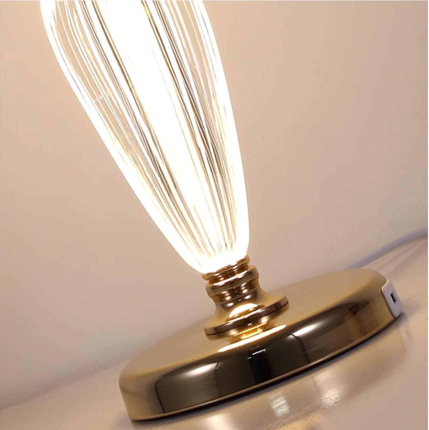 Lampada da scrivania moderna e minimalista, in cristallo, per camera da letto, soggiorno, casa, ufficio, luminosità regolabile, design elegante, perfetta per studi e spazi di lavoro