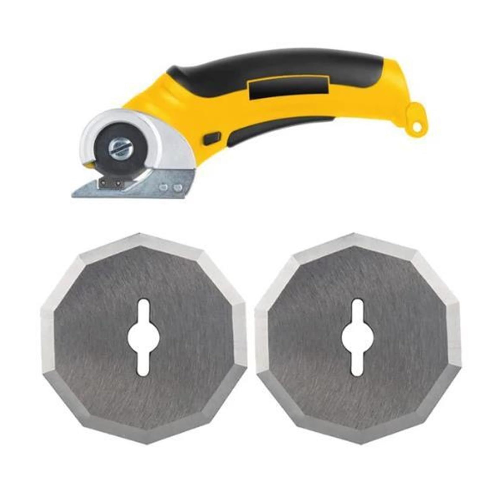Cortadora Rotatoria, Tijeras eléctricas recargables, cortador eléctrico inalámbrico for cartón, Tela de cuero, álbum recortes, alfombra, corte rotativo(1set with 2pc blade)
