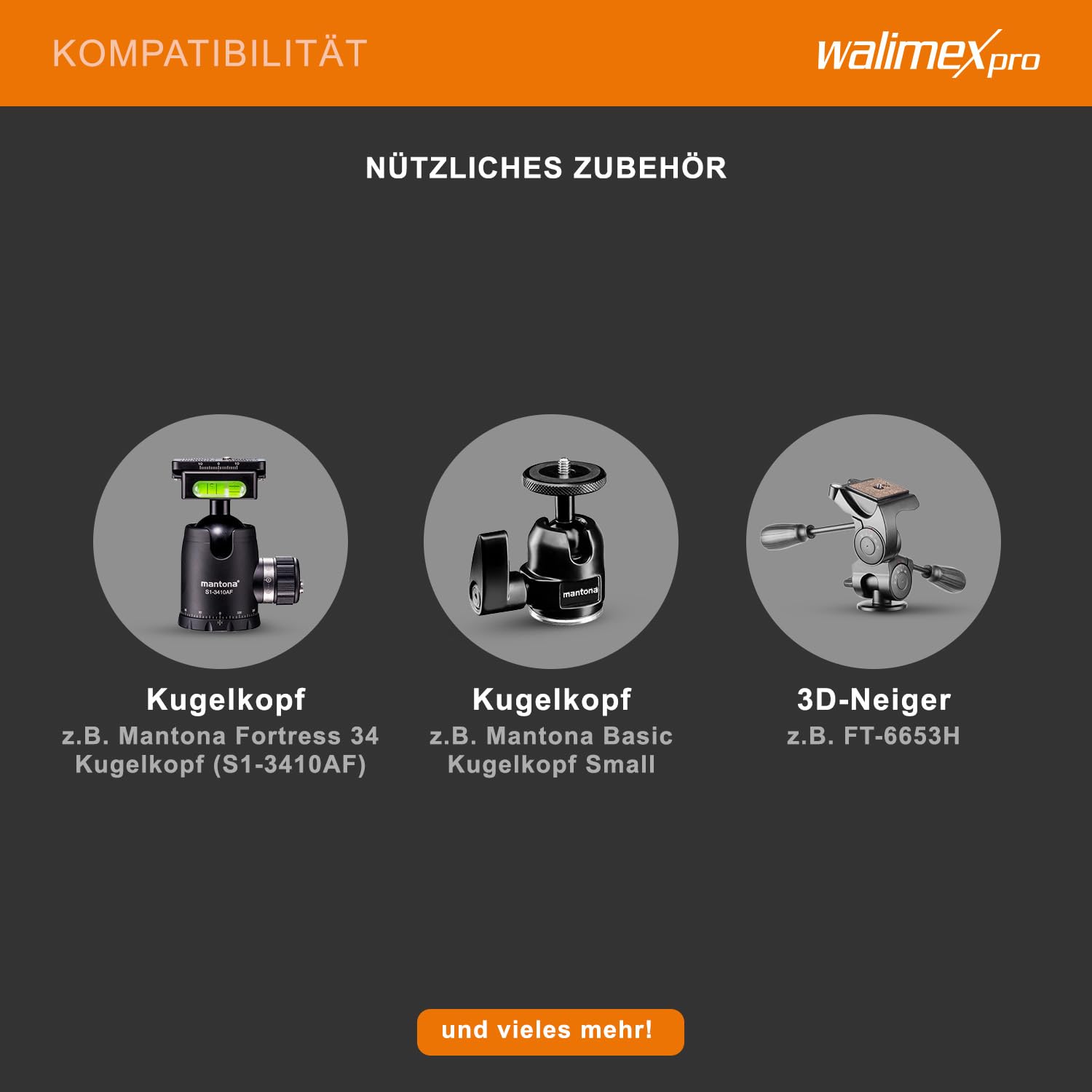 Walimex Pro WAL-1983 Carbon-Pro-Einbeinstativ (185 cm max. Höhe)