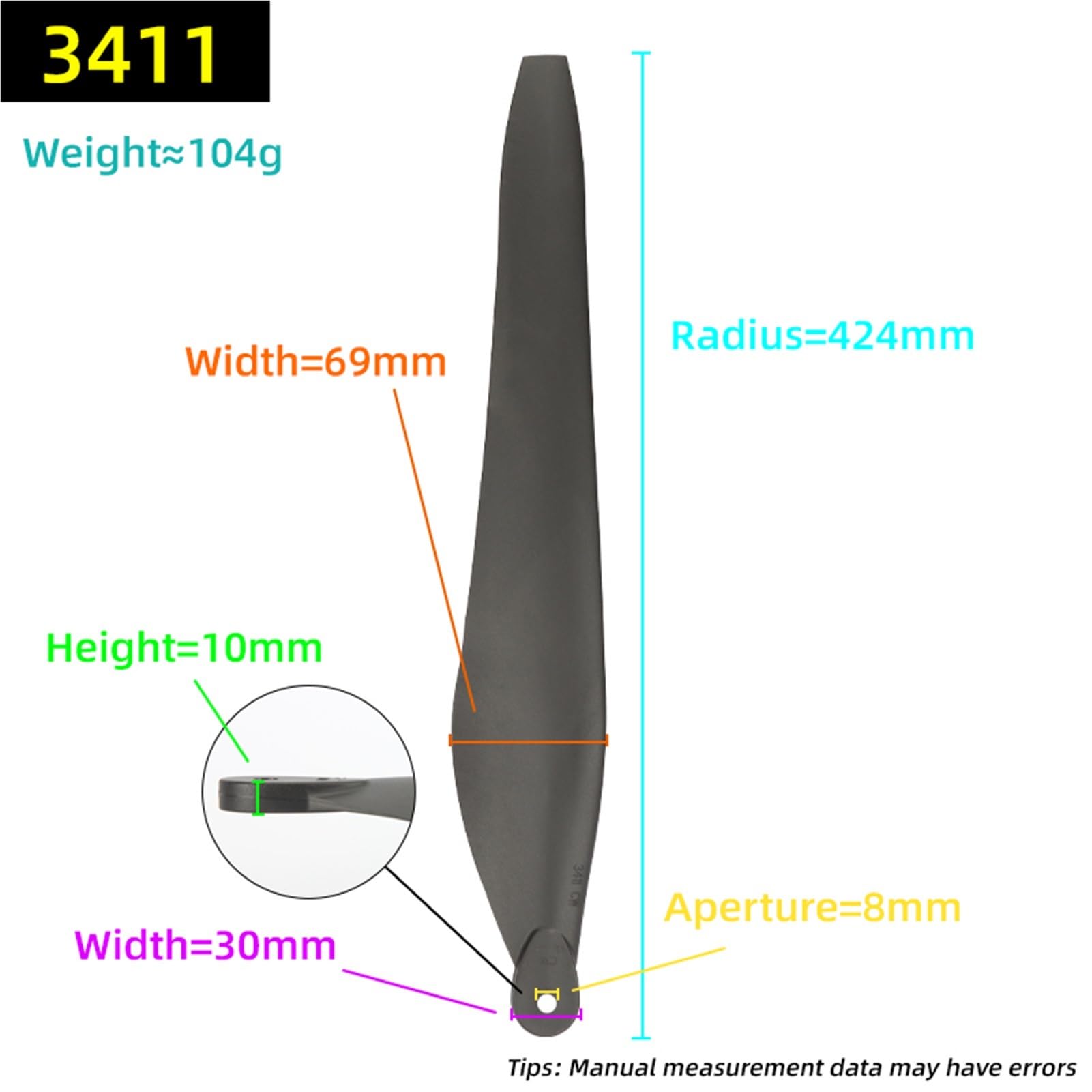 Compatible for hélice Pliante de 34 Pouces 3411 X9