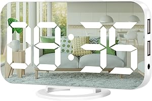 Digital Alarm Clock: Sleek Mirror Surface and Timekeeping Precision