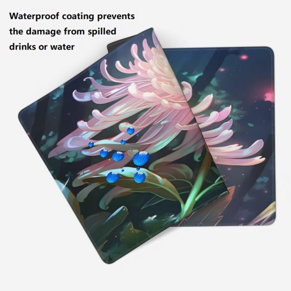 Tappetino Mouse Crisantemo, Mouse Pad XXL 1000 x 500 x 3 mm, Rosa Tappetino Gaming Grande Sottomano Scrivania, Impermeabile Mousepad Lavabile con Base in Gomma Antiscivolo per Computer-MP1545