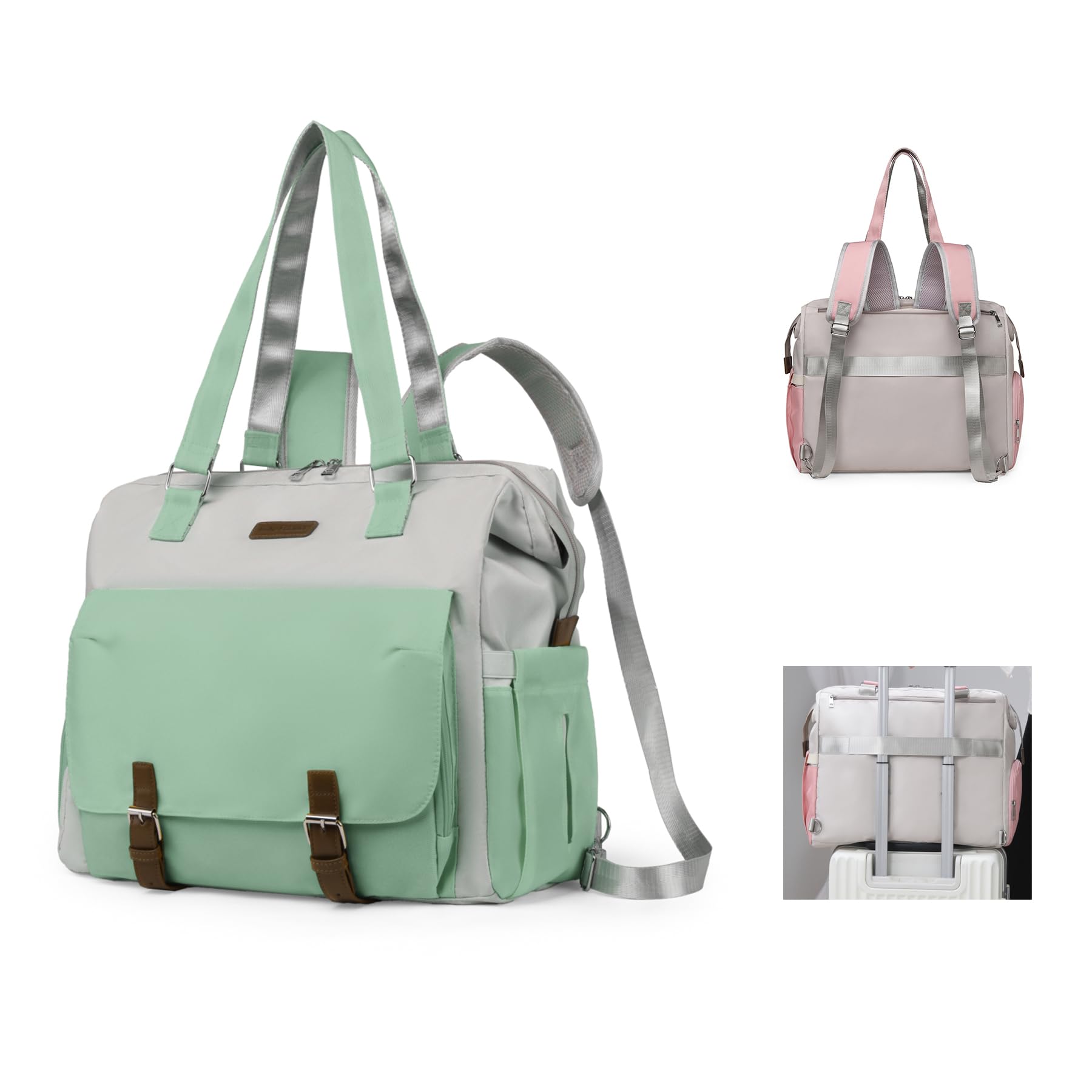 Fexkean Borsa fasciatoio con per fasciatoio,Borsa a tracolla multifunzione impermeabile pannolini da viaggio per mamma e papà,Tracolla Regolabile Zaino Cambio