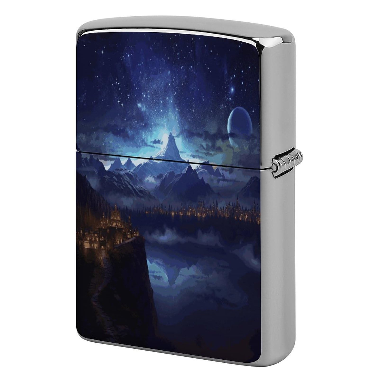 Fodpand Style Fantasy Night Scene Metal Lighter Case Cover Lighter Sleeve