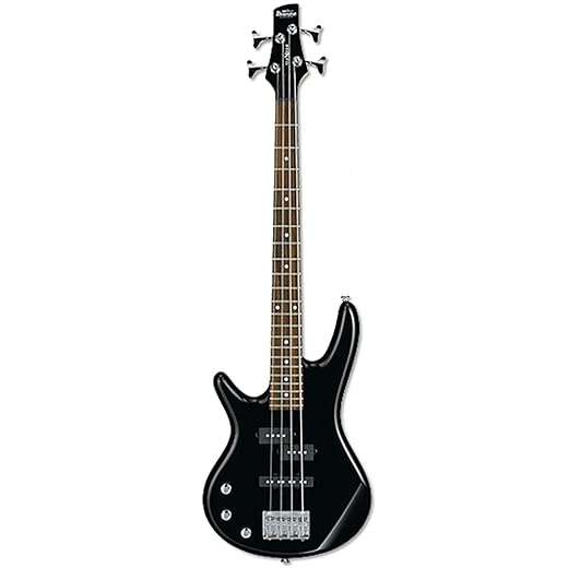 Ibanez 4 String Bass Guitar, Left, Black, 3/4 size (GSRM20BKL)
