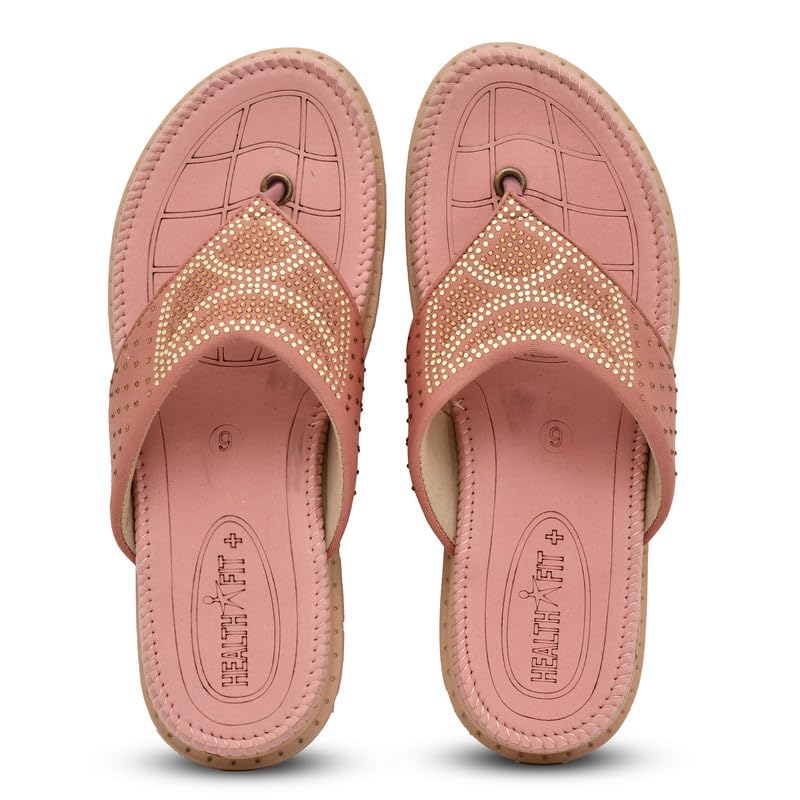 Image of HEALTH FIT Diabetic & Orthopedic with Super Extra Soft Ortho Care Anti-Skid Doubleu Flip-Flops for women Slippers /Doctor Chappal & Footwear HF329