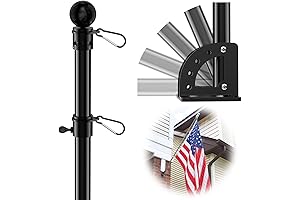5ft Stainless Steel Black Vertical Flag Pole: Heavy Duty Tangle-Free Garden Flagpole