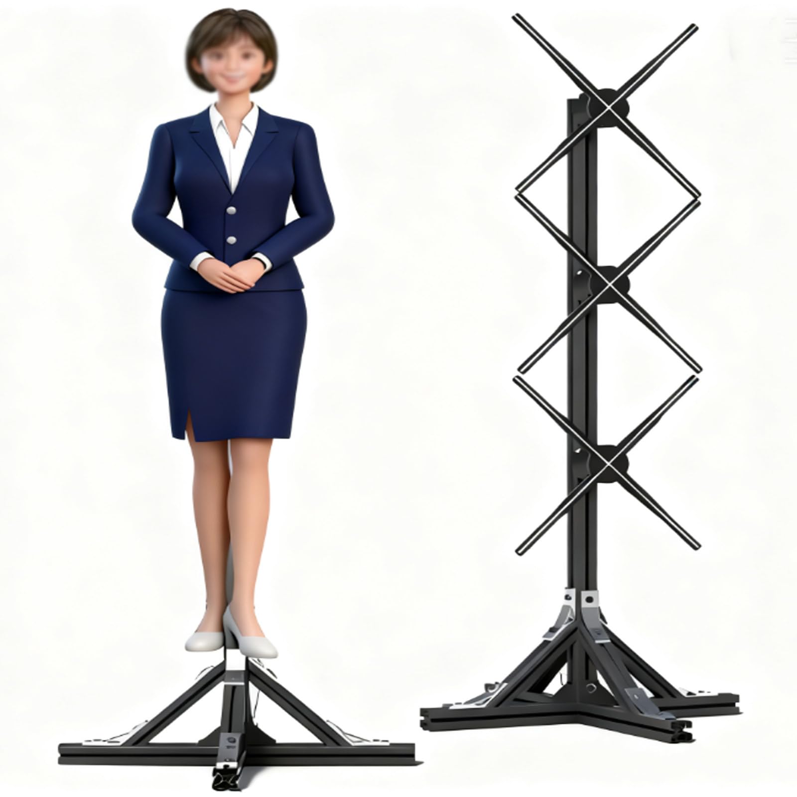 BOOZXCV Innovative 3D Hologram Fan-Fans Interactive Holographic Display with WiFi Connection, 576 LEDs Large Screen - 3D Hologram Projector Advertising Machine for Retail & Business Advertising