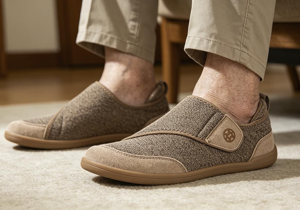 Sisttke Chaussons Femmes Homme Réglables Respirant | légères,fermeture scratch,antidérapante,Confortables,Chaussures de marche,Pantoufles Maison