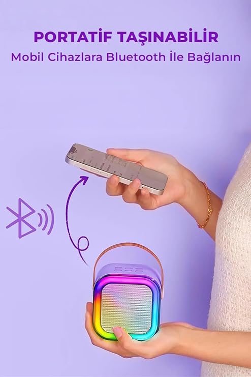 Karaoke HoparlÖr Setİ Mİkrofon + Rbg/bluetooth Ses Bombasi