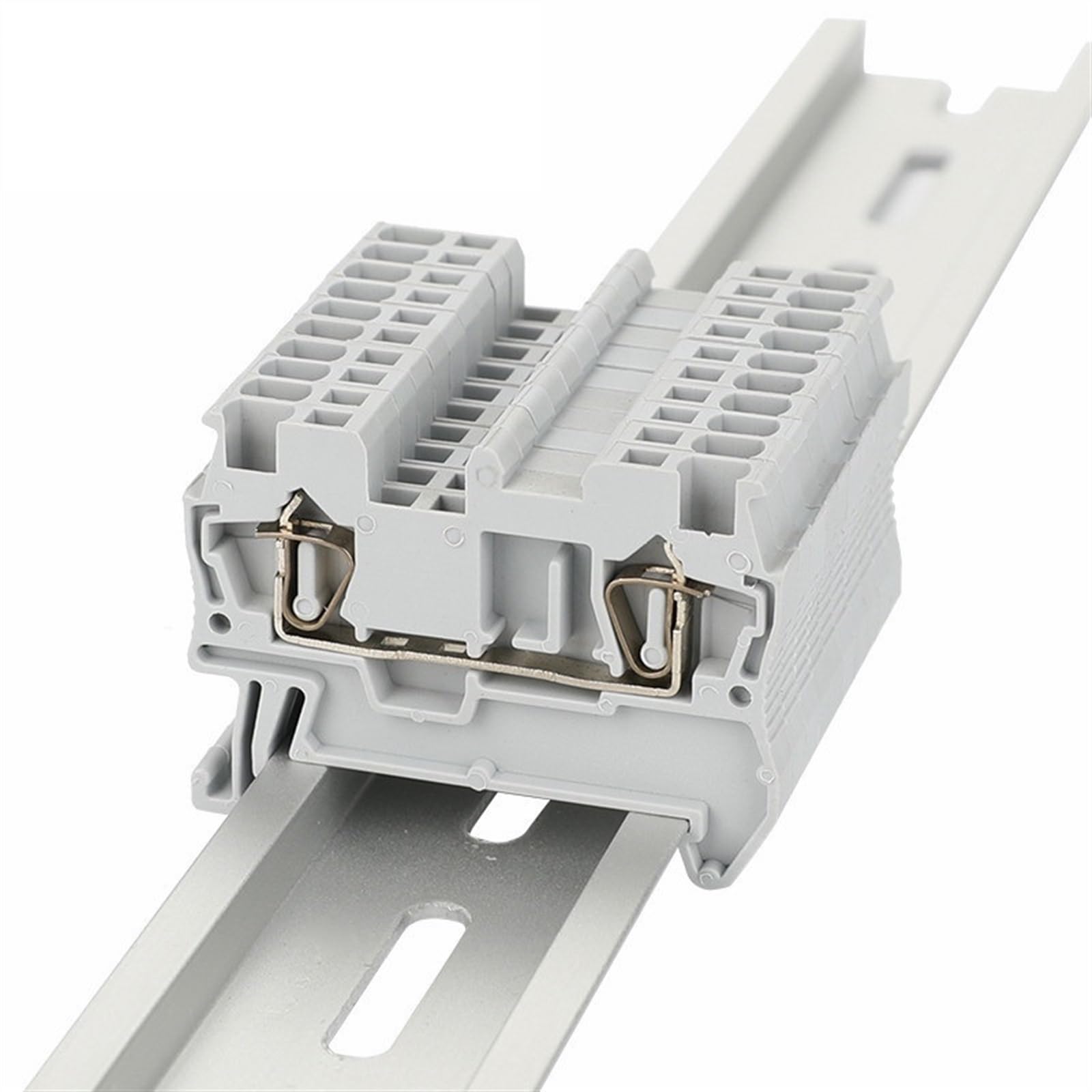 10 Pz ST1.5 Connessione a gabbia a molla 1.5mm² 16AWG Spina Filo Cablaggio Tirare Connettore Elettrico Morsettiera su guida Din ST 1.5(Blue)