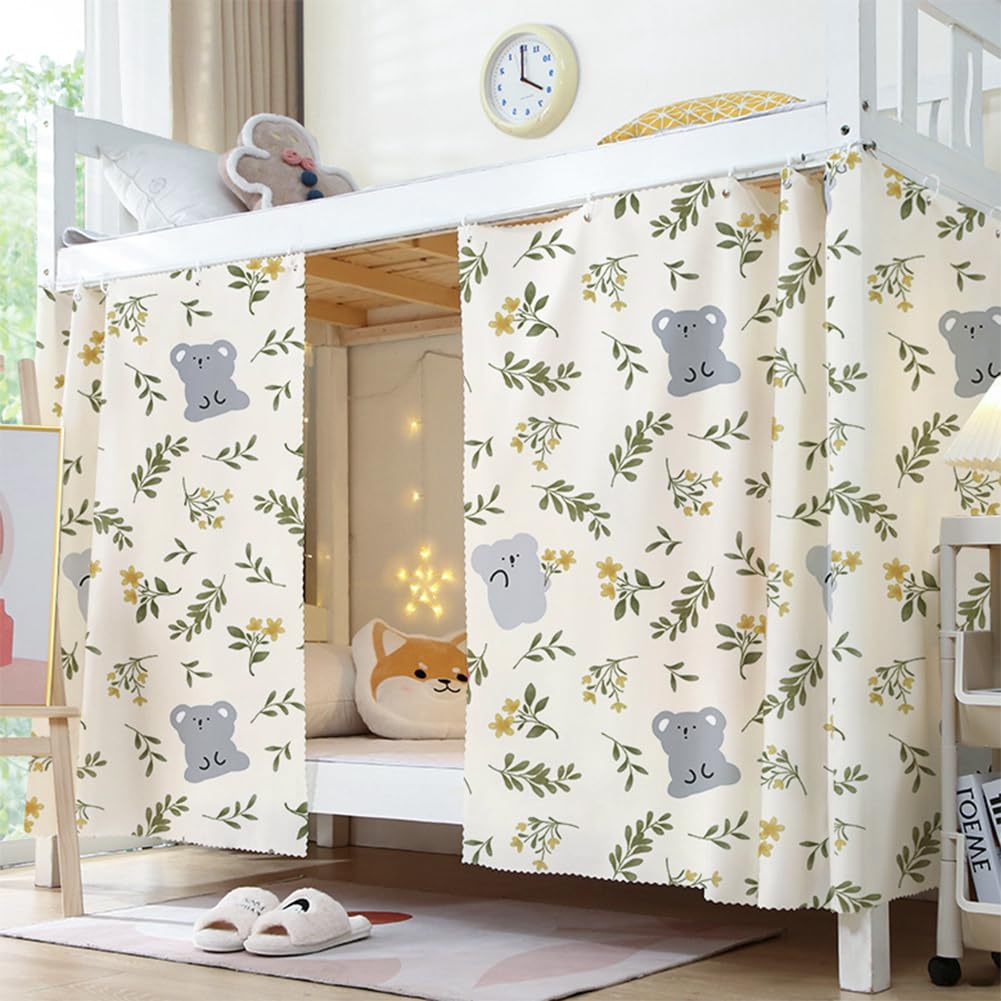 Bunk Blackout Bed Curtains Student Dormitory Bottom Bed Drapes Single Bed Tent Curtain Single Sleeper Cloth Shading Canopy Spread Curtain Privacy Protection Bed Canopy Anti-dust Mosquito Protection