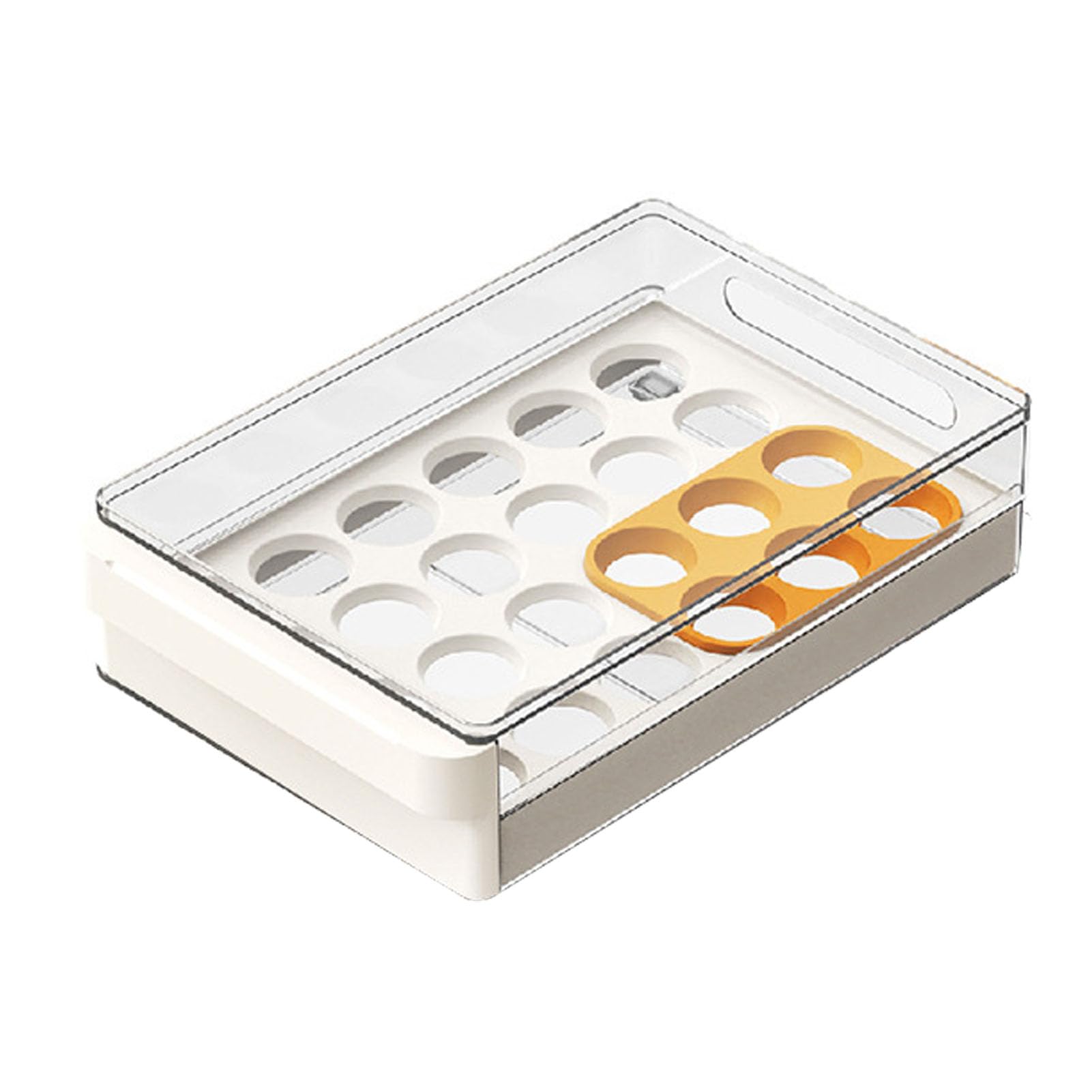 MINGZHE Caja de Almacenamiento de Huevos, Diseño de Cajón, Soporte para 48 Huevos, Organizador de Refrigerador de Plástico, Bandeja para Huevos, Contenedor de Almacenamiento de Huevos, Organizador Par
