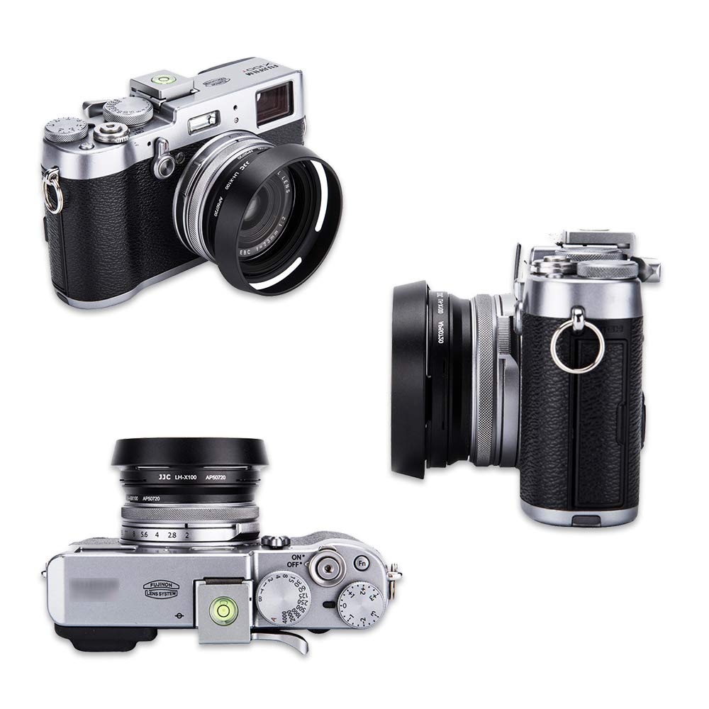 Paraluce e Anello adattatore Filtro UV Kit per Fotocamere Fujifilm X100VI X100V X100F X100S X100T X70 Sostituisce il Paraluce Fuji LH-X100 Anello Adattatore AR-X100 (Nero)