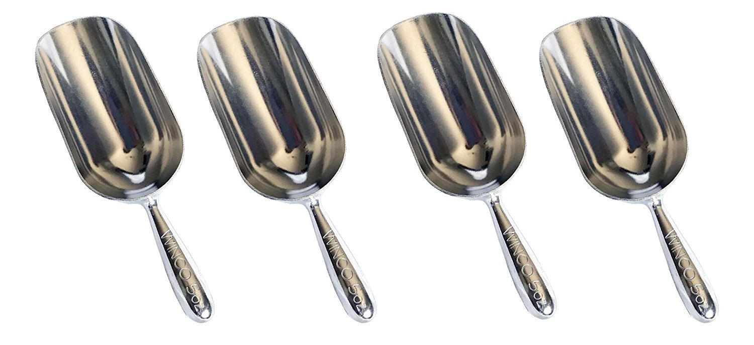 Winco 4 Pack 5 Oz. Aluminum Multi-Purpose Scoop Commercial Grade Quality