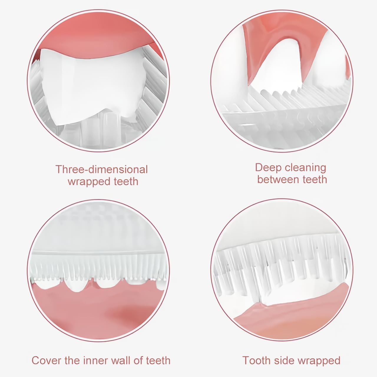 Aimery Automatic Toothbrush U Shaped Toothbrush for Adults 360° - Ultrasonic U-Electric Toothbrushes for Teeth Whitening - Wireless Charging & LED Light - Waterproof IPX7