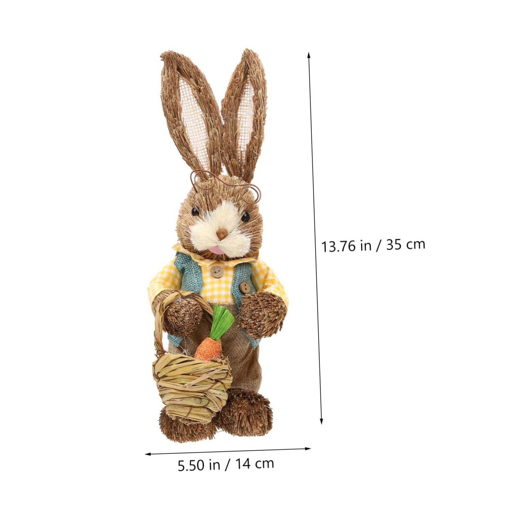 STOBAZA 4pezzi Statuette Di Coniglio Intrecciate Decorazioni Da Giardino Per Casa Stile Cartoon Per Pasqua e Decorazioni Festive