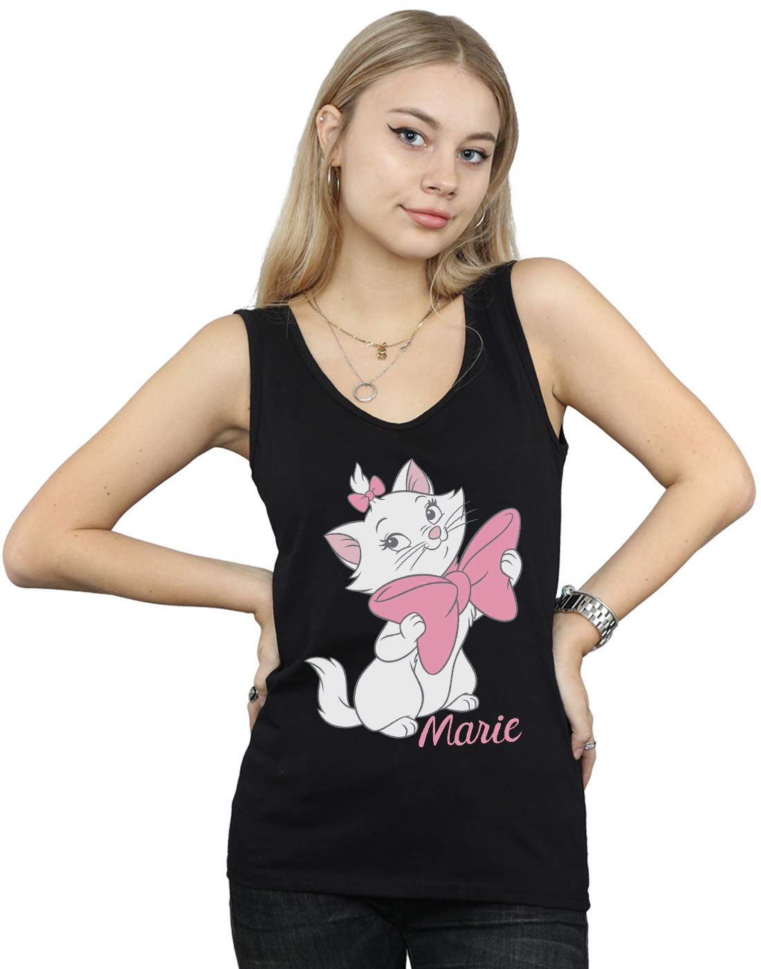 Absolute Cult Women's Black Disney Aristocats Marie Bow Vest Small