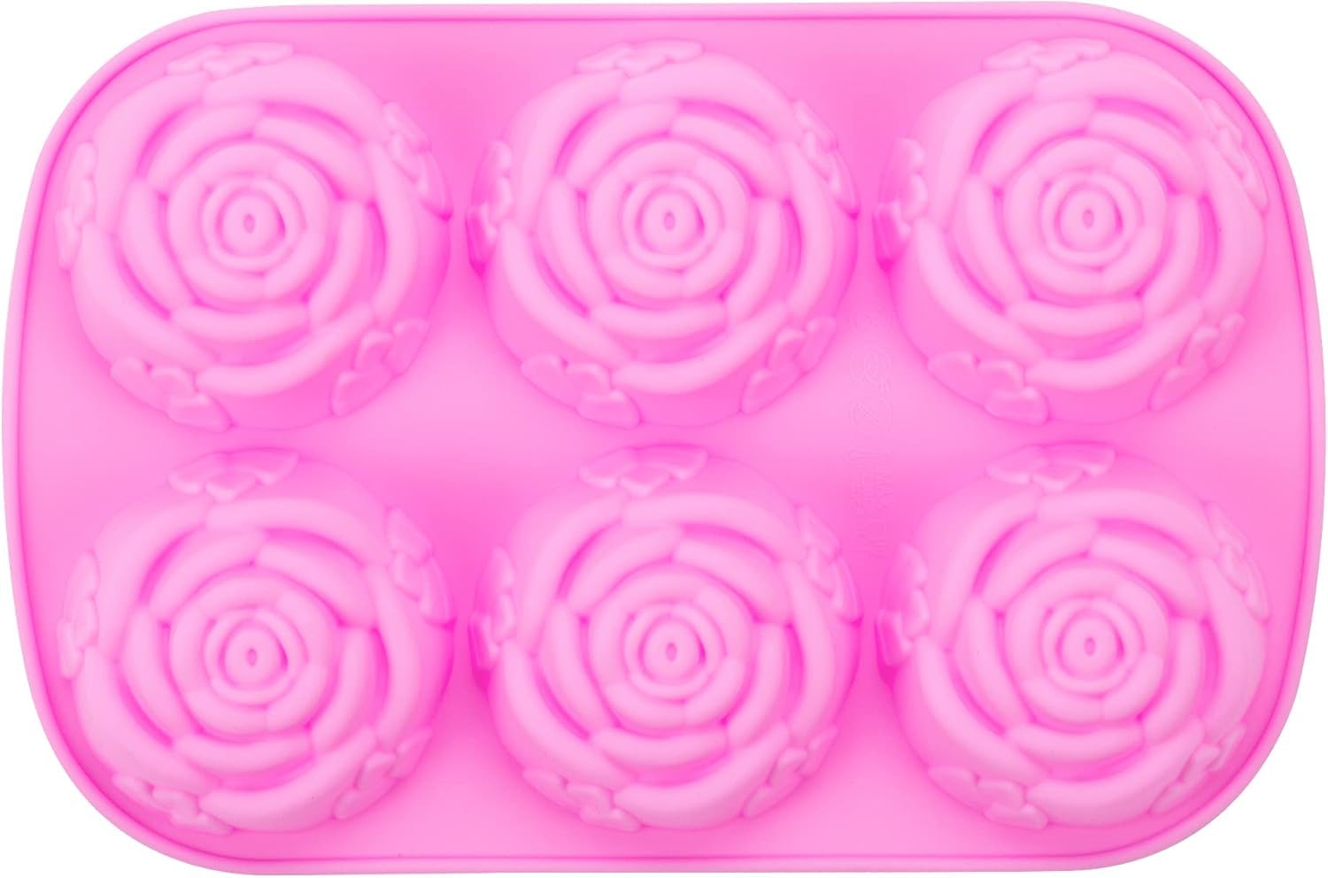 Glavatrix 1Pc Rose Ice Cube Mold, Silicone Flower Ice Cube Trays, 6 Cavity Cocktails Whiskey Candy Chocolate Cake Cookie Cupcake Baking Molds