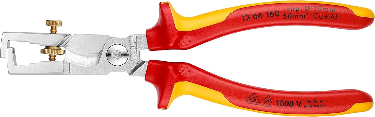 KNIPEX StriX Abisolierzange mit Kabelschere VDE 180 mm 13 66 180
