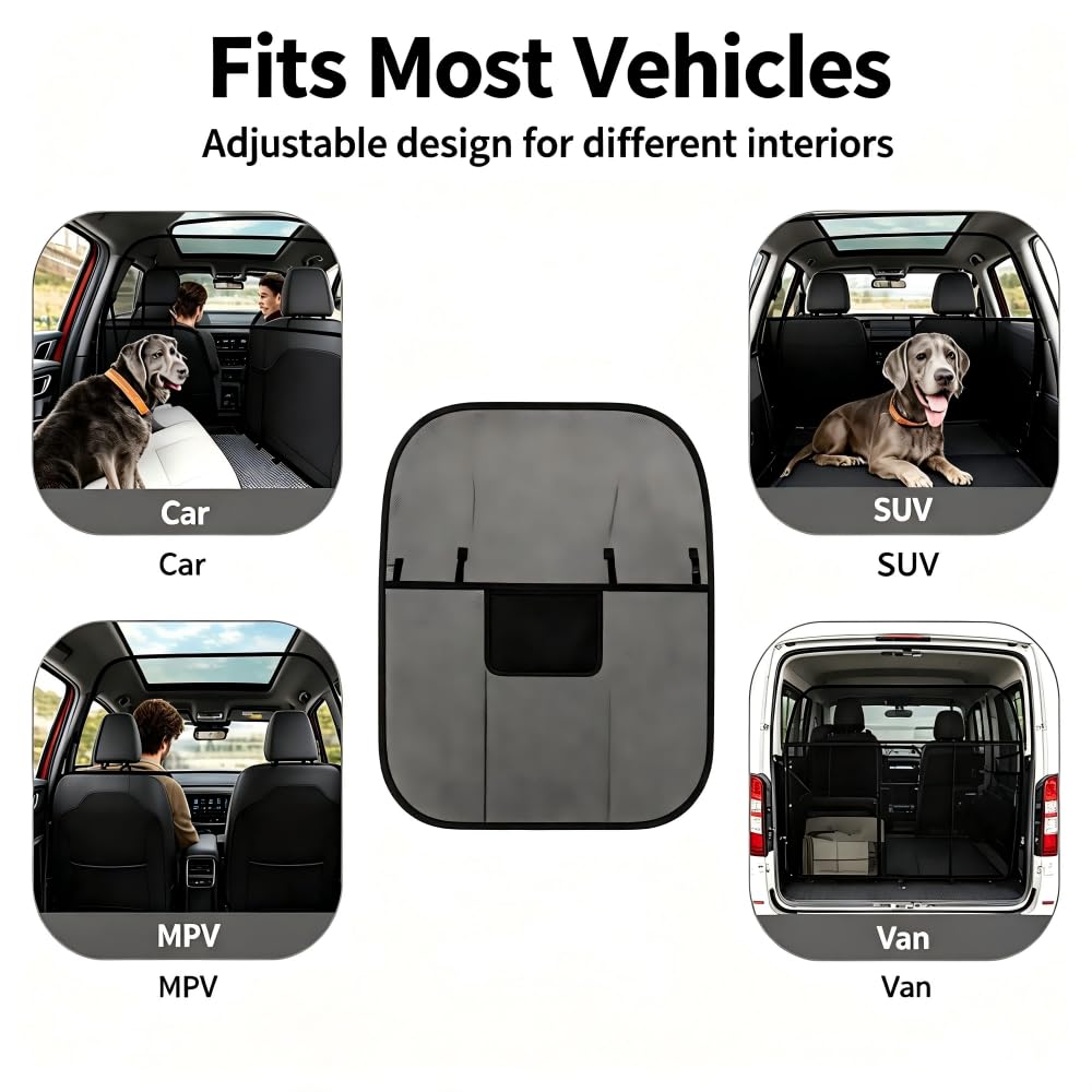Red para Perros Coche para MG 4 EV 2025 | Reja de Seguridad Asiento Trasero, Barrera de Divisor Mascotas Asientos Traseros Ajustable