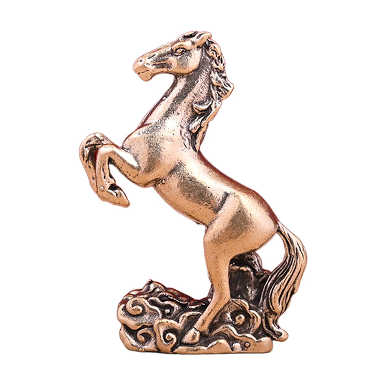 Figurine cheval en laiton ornement de bureau pour votre bibliothèque