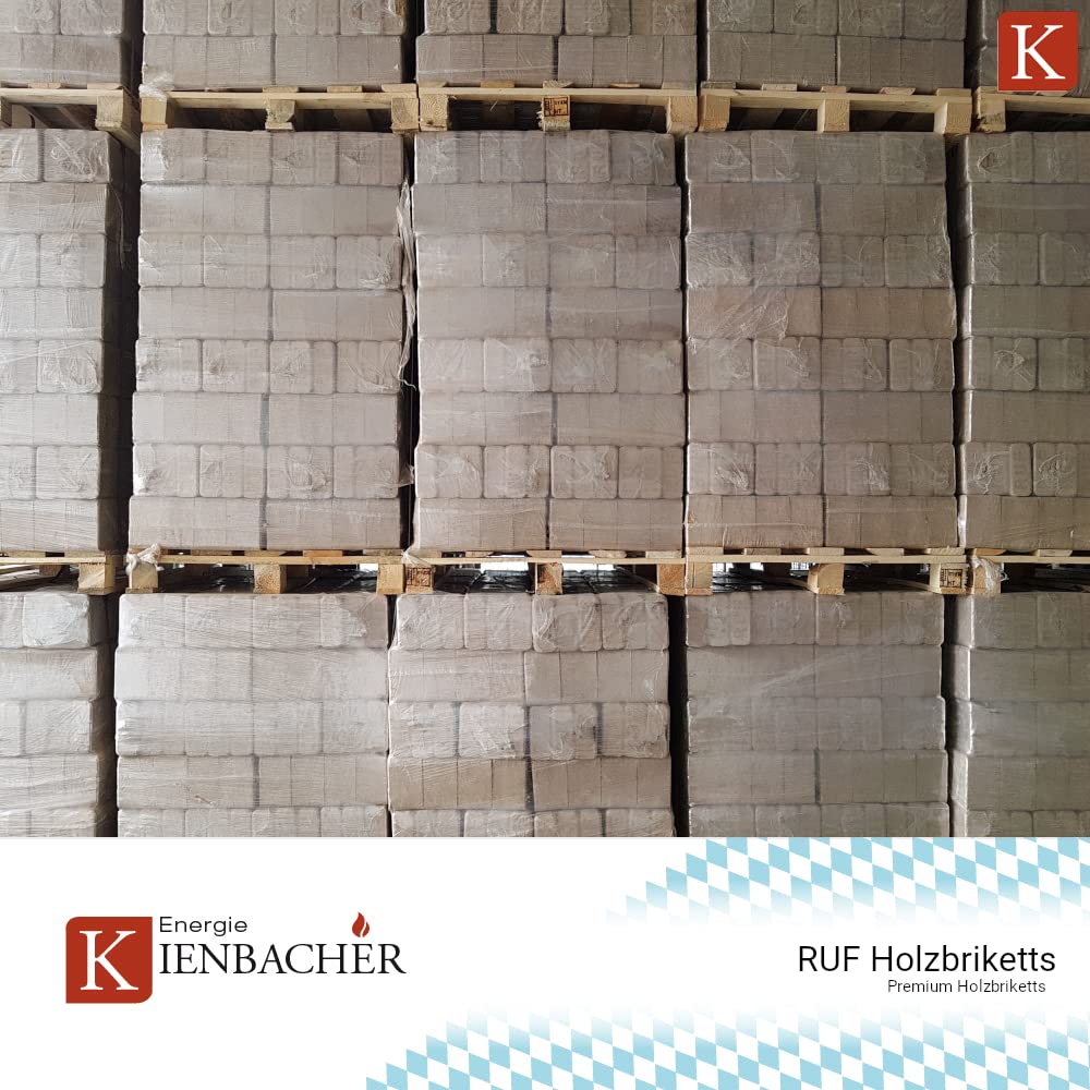 2000kg Palette RUF Hartholzbriketts Brenn Kamin Ofen Grill Smoker Heizen Holz Gluthalter Brennholz Premium Öko Holzbriketts | 2 Paletten | Energie Kienbacher