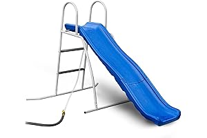 6' Water Wave Slide, Free Standing with Built in Adjustable Water Sprinkler...