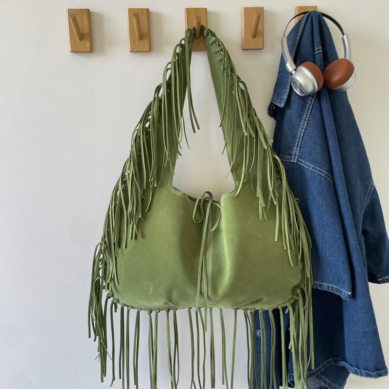 Vintage Fringe Hobo Bag with Tassel Underarm Purse Hippie Western Cowgirl Purse Tote Bag for Women4