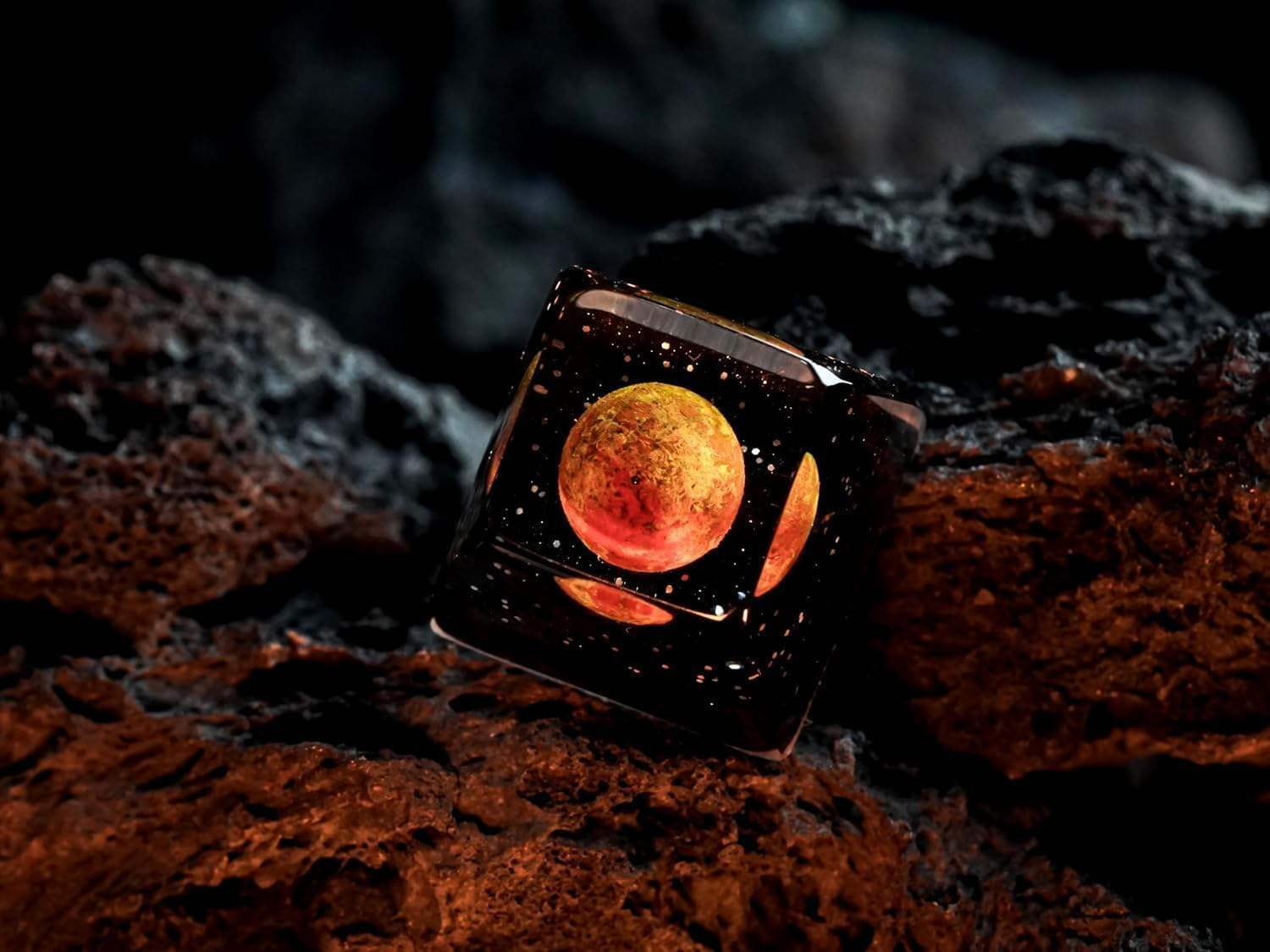 Jupiter Planet Artisan Keycap R1 SA Profile Custom Solar System Planets Keycaps 1U ESC Handmade Resin Gaming Galaxy Key Cap Cherry MX Switch Compatible Mechanical Keyboard (1U-Keycap-Sun)