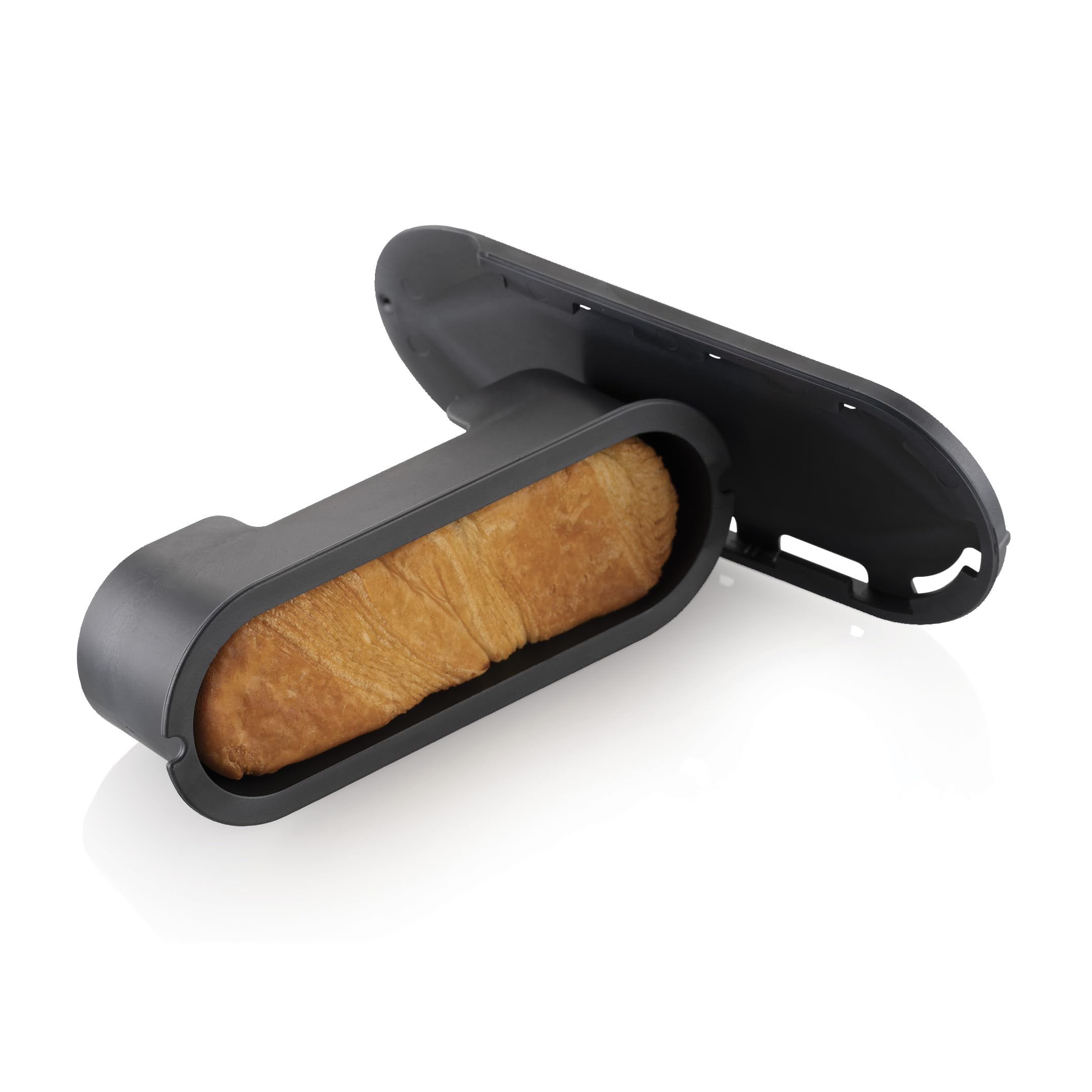 Silikomart Stampi in TplusX per Lievitati e Sfogliati a Forma di Eclair con Fori e Supporti 130x40 h 35 mm - 144 ml - Accessori Professionali Pasticceria - Stampini Monoporzione per Dolci Forno da 24