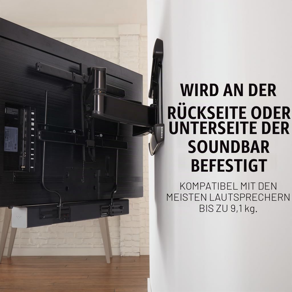 Sanus SASB1-B1 Soundbar-TV-Wandhalterung für Zoll-Fernseher, Schwarz