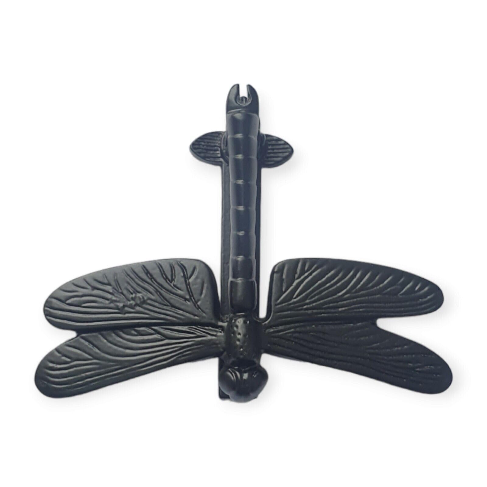 Manor Black Dragonfly Cast Iron For Front Door Knocker Animal