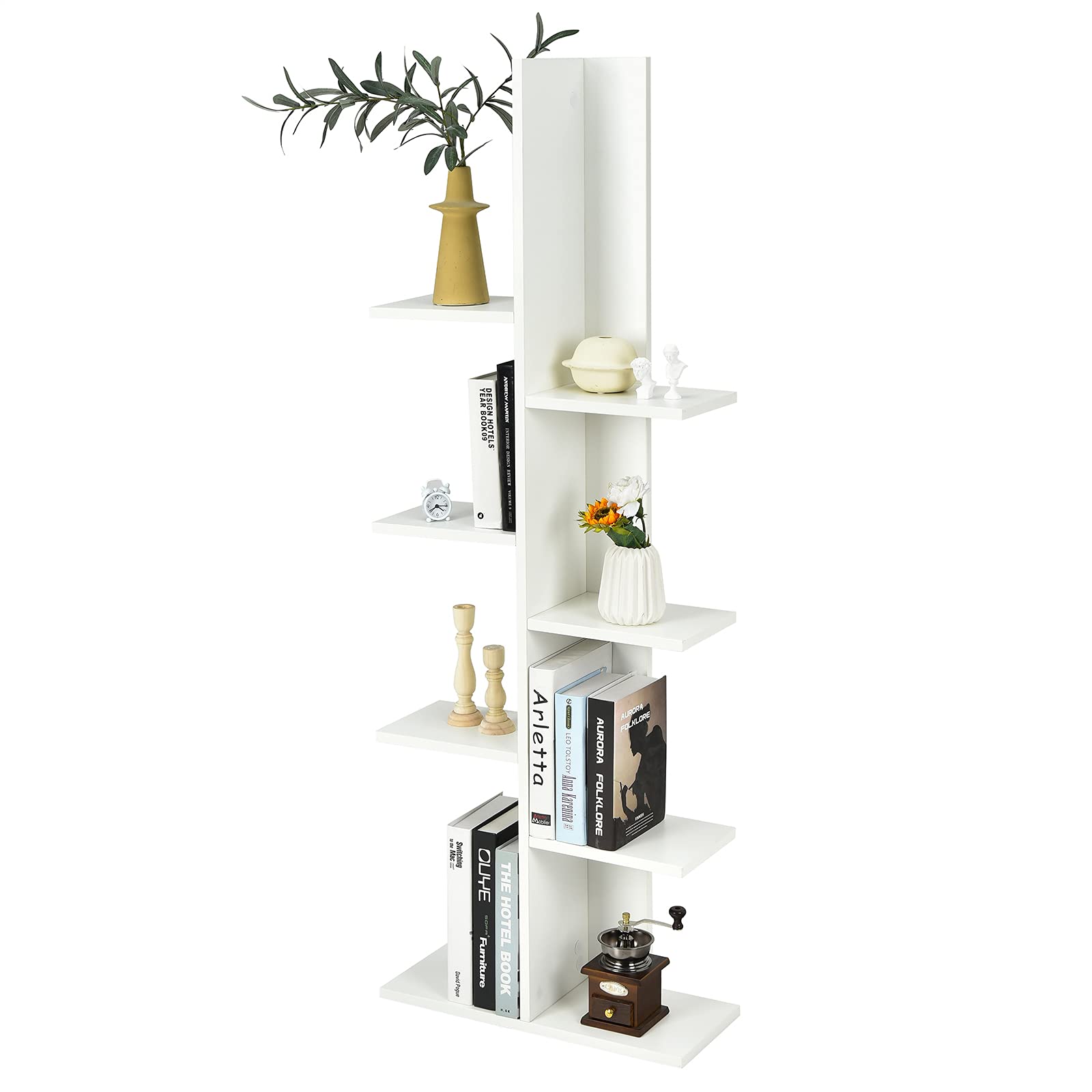 Buy Tangkula 8 Shelf Bookshelf, Wooden Open Bookcase with 8 Book Shelf