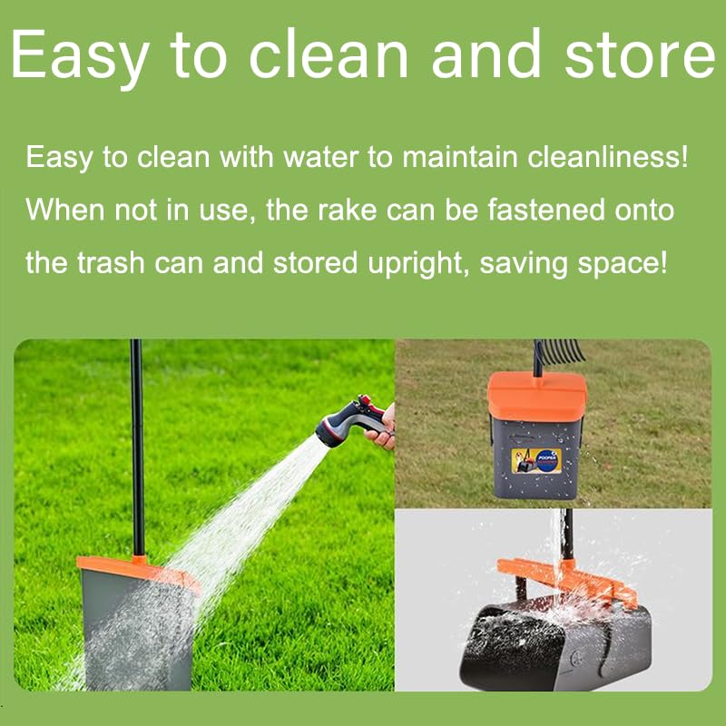 Image of Pooper Scooper with 85 Bags & Swivel Box, 46-Inch Adjustable Long Handle and Rake, Heavy Duty Poop Scooper for Large Medium Small Dogs, Yard Lawn Kennel Waste Cleanup Tool