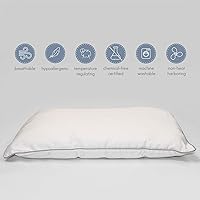 Vista 4 de Woolino Almohada para niños pequeños, 100% relleno de lana transpirable y funda de algodón para dormir, tamaño de viaje para niños pequeños, 14 x 19