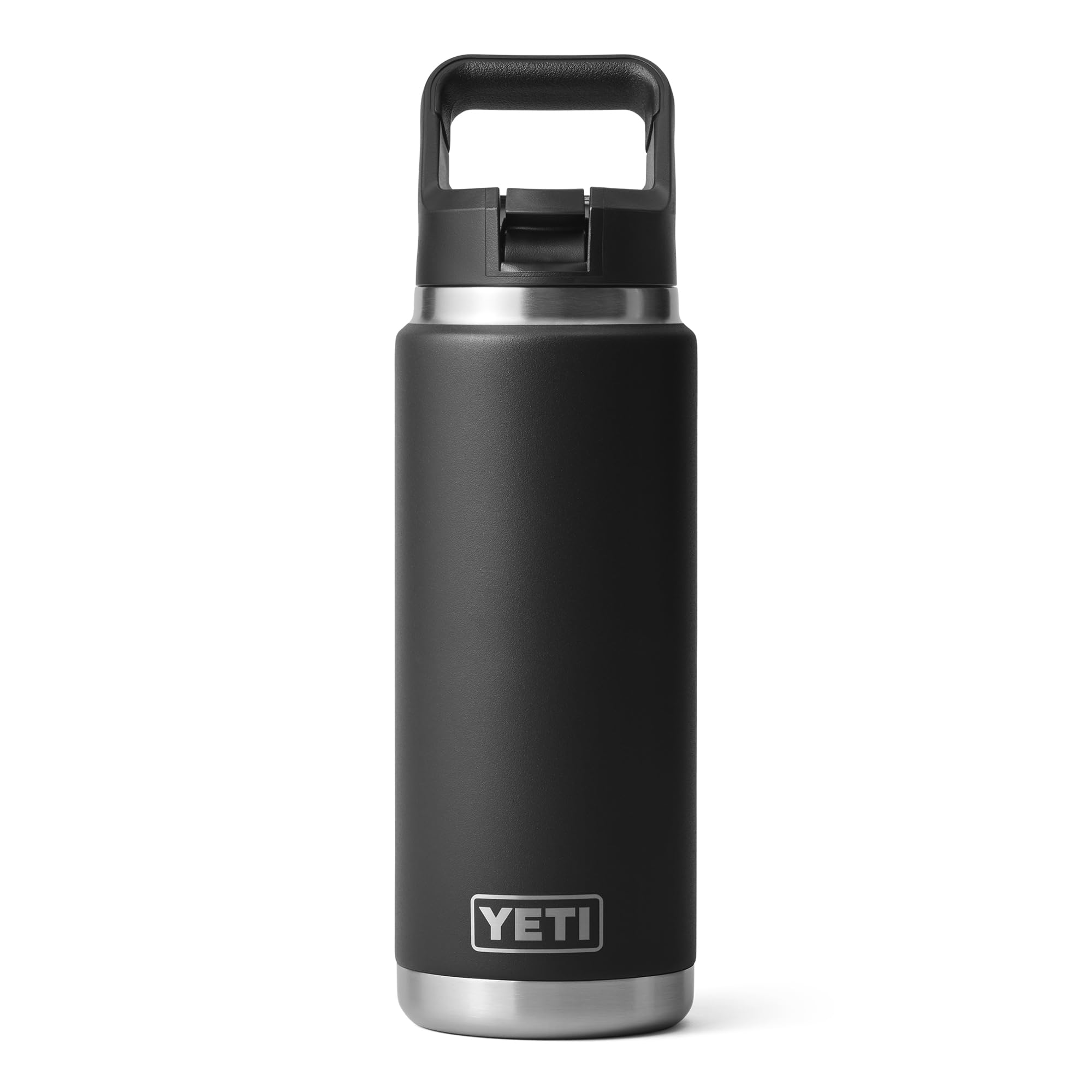 YETI Rambler Straw Bottle, Stainless Steel Vacuum Insulated Bottle with Leakproof Straw Cap, Black, 26 oz (769 ml)