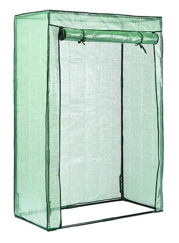 Unibos | Greenhouse Garden Tomato Growhouse Vegetables Grow Tent Green House With Roll-Up Door Reinforced Cover & Heavy Duty Frame 100x50x150cm