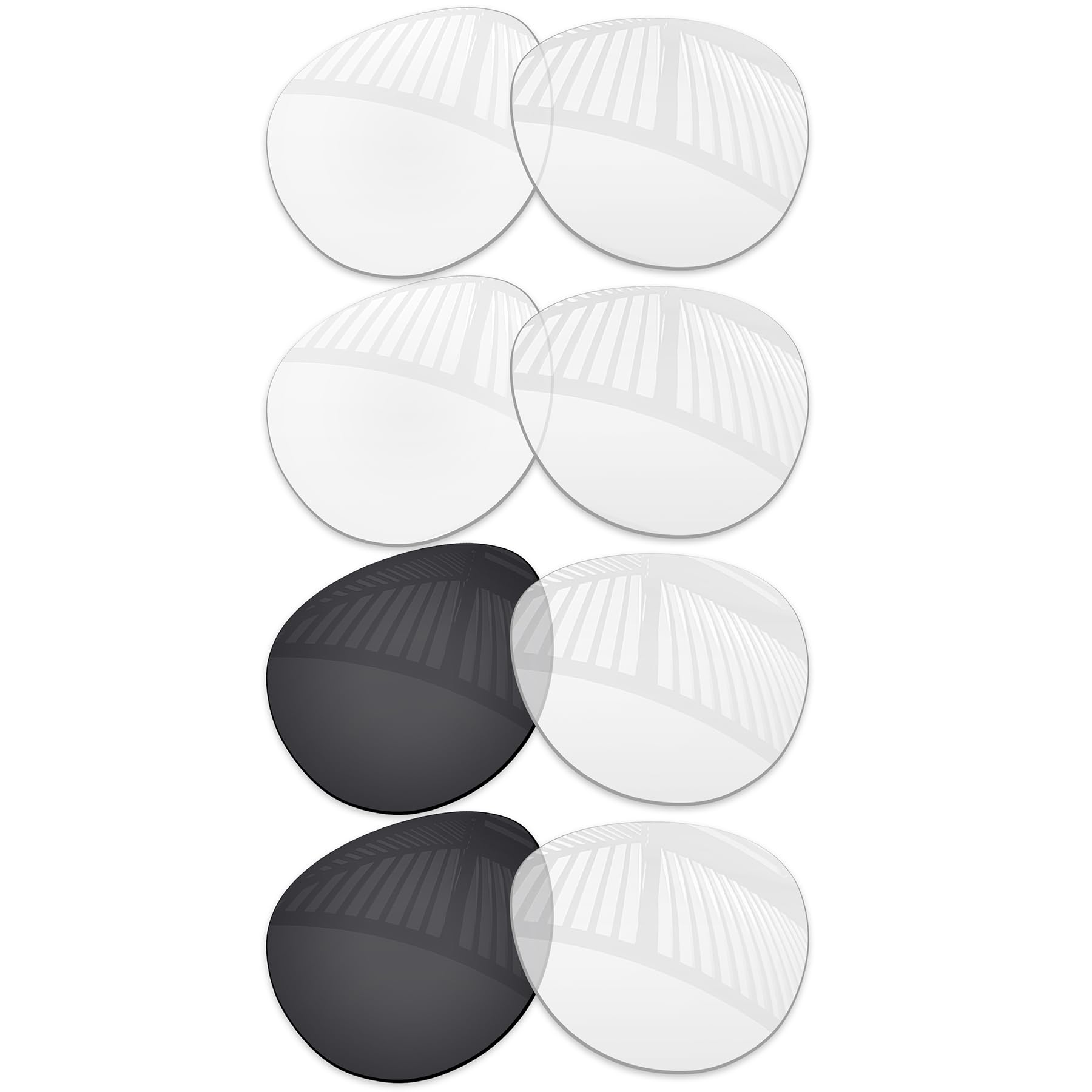 Lentes de repuesto con protección UV para RayBan Meta Headliner RW4009 50 mm, marco de gafas de sol - 2 transparentes HD + 2 transparentes fotocromáticas no polarizadas