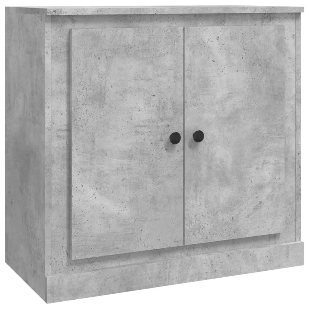 3-częściowy zestaw kredensów, kolor szary betonowy, materiał drewnopochodny, 210 x 35,5 x 67,5 cm, przestronne miejsce do przechowywania, uniwersalna szafka do salonu, kuchni, korytarza