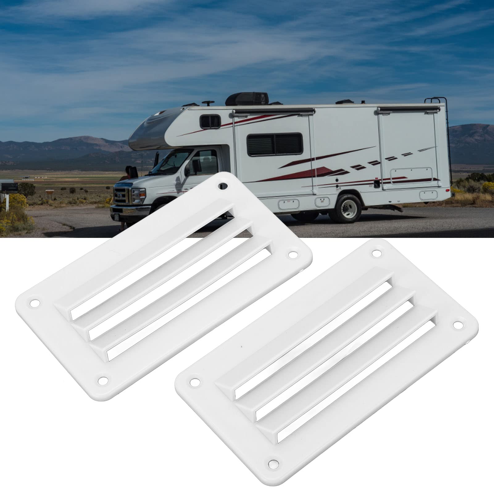 Presa D'aria per Camper, 2 Pezzi Presa D'aria per Presa D'aria per Bagno Professionale Ufficio Presa D'aria Griglia per Barca Yacht Casa (Bianco)