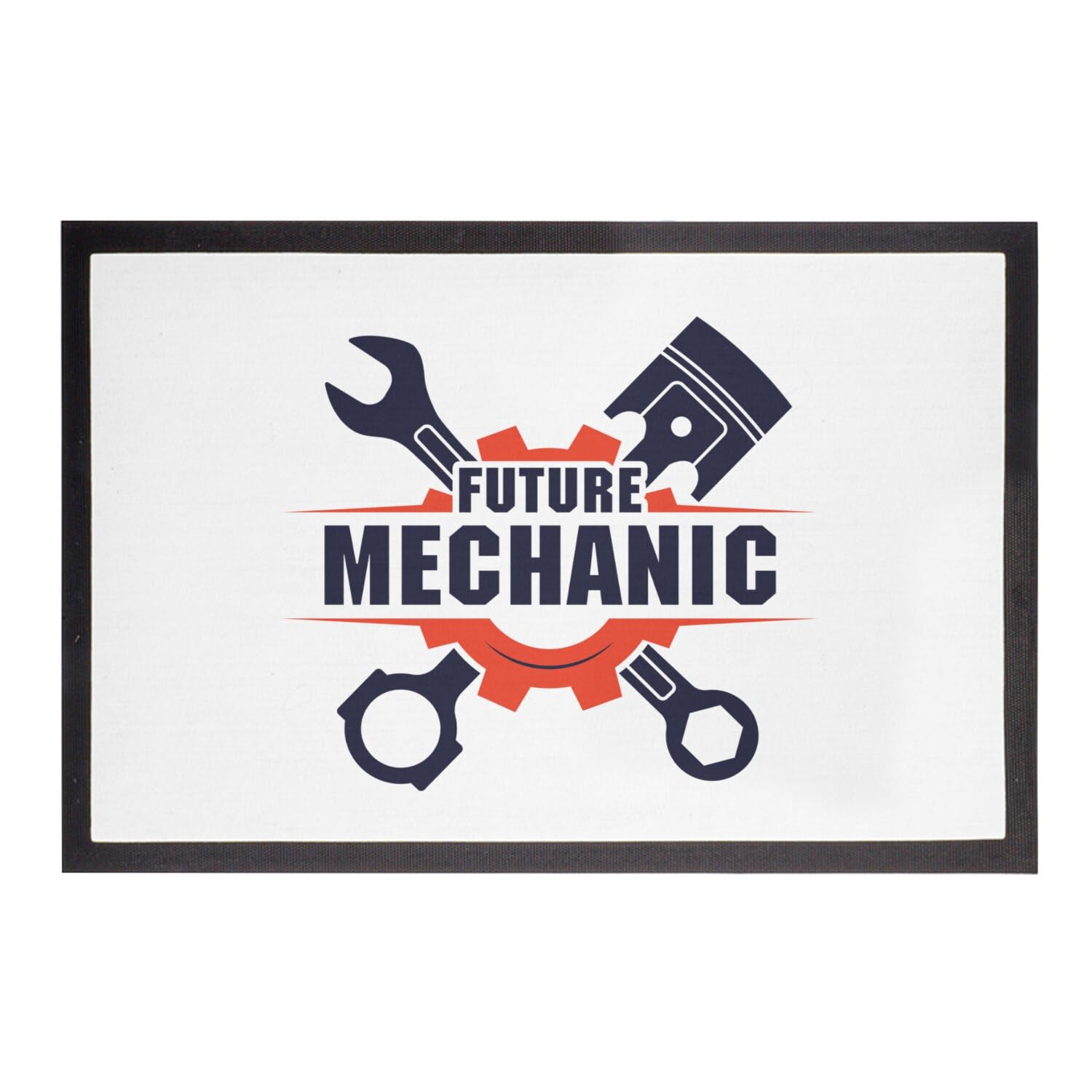 Tapis de porte Future Mechanic blanc 60x40cm déco garage et maison