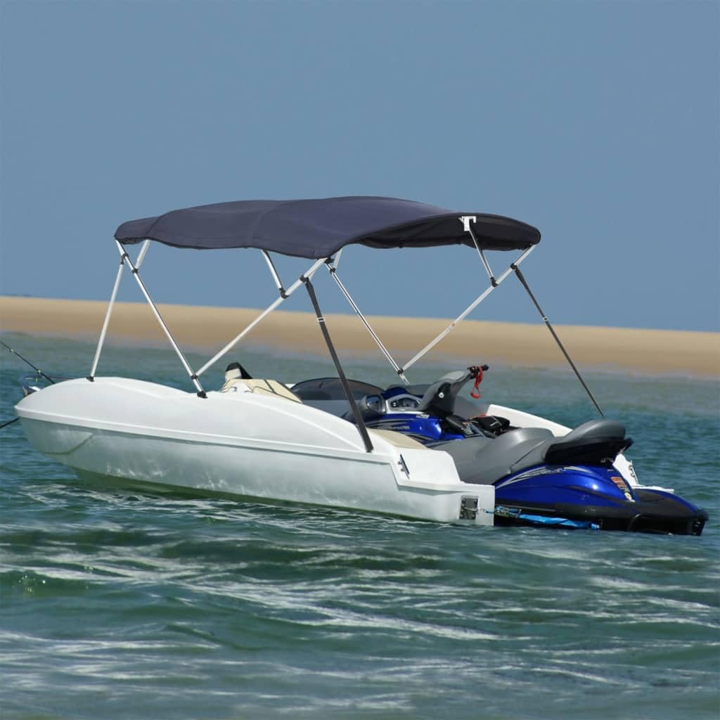 vidaXL Toit bimini à 4 arceaux parois latérales 243x(170-182)x137 cm