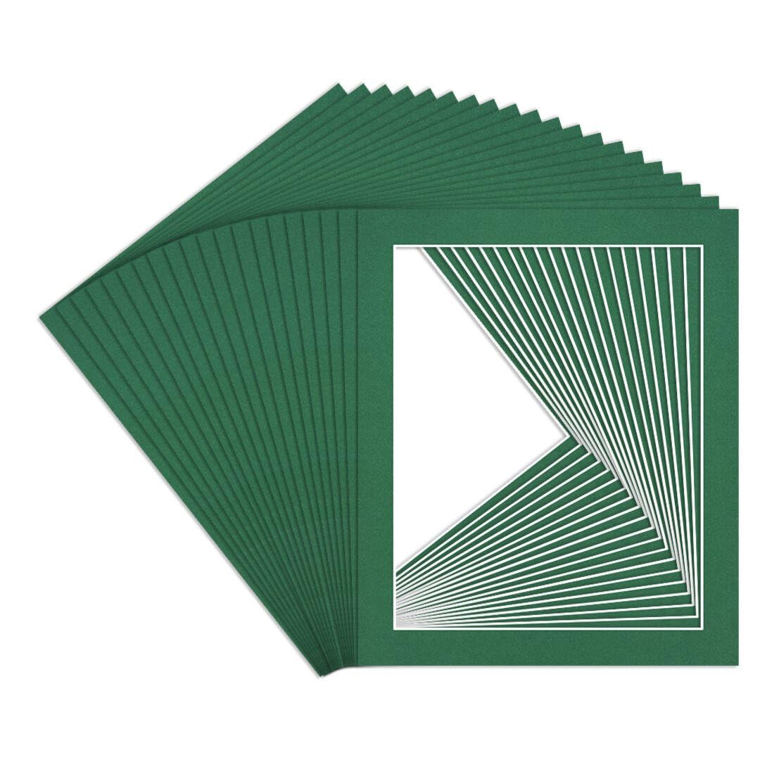 Procut Global 12x10" Emerald Picture Mounts to Fit 10x8" Aperture - Precision Cut Cardboard Photo Mount - Ideal for Frames, Prints, Artwork & Certificates - Sizes & Colours Available - 20 Pack