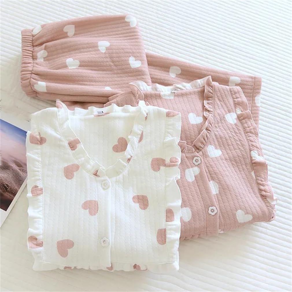 Conjunto de pijama de invierno de manga larga con estampado de algodón para mujer, ropa de dormir para el hogar, conjunto de descanso