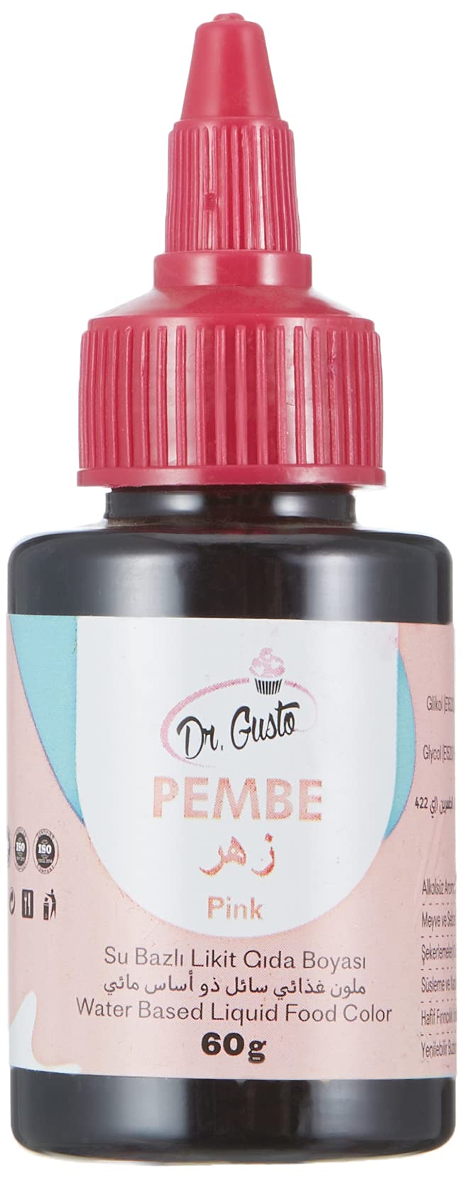 Dr.Gusto Su Bazlı Likit Gıda Boyası 60 Gr Pembe