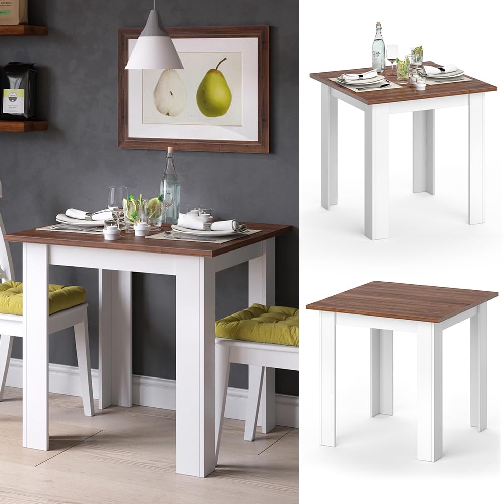Vicco Tavolo da pranzo Karlos, Noce, 80 x 80 cm, adatto per 2–4 persone per l'utilizzo nella zona pranzo