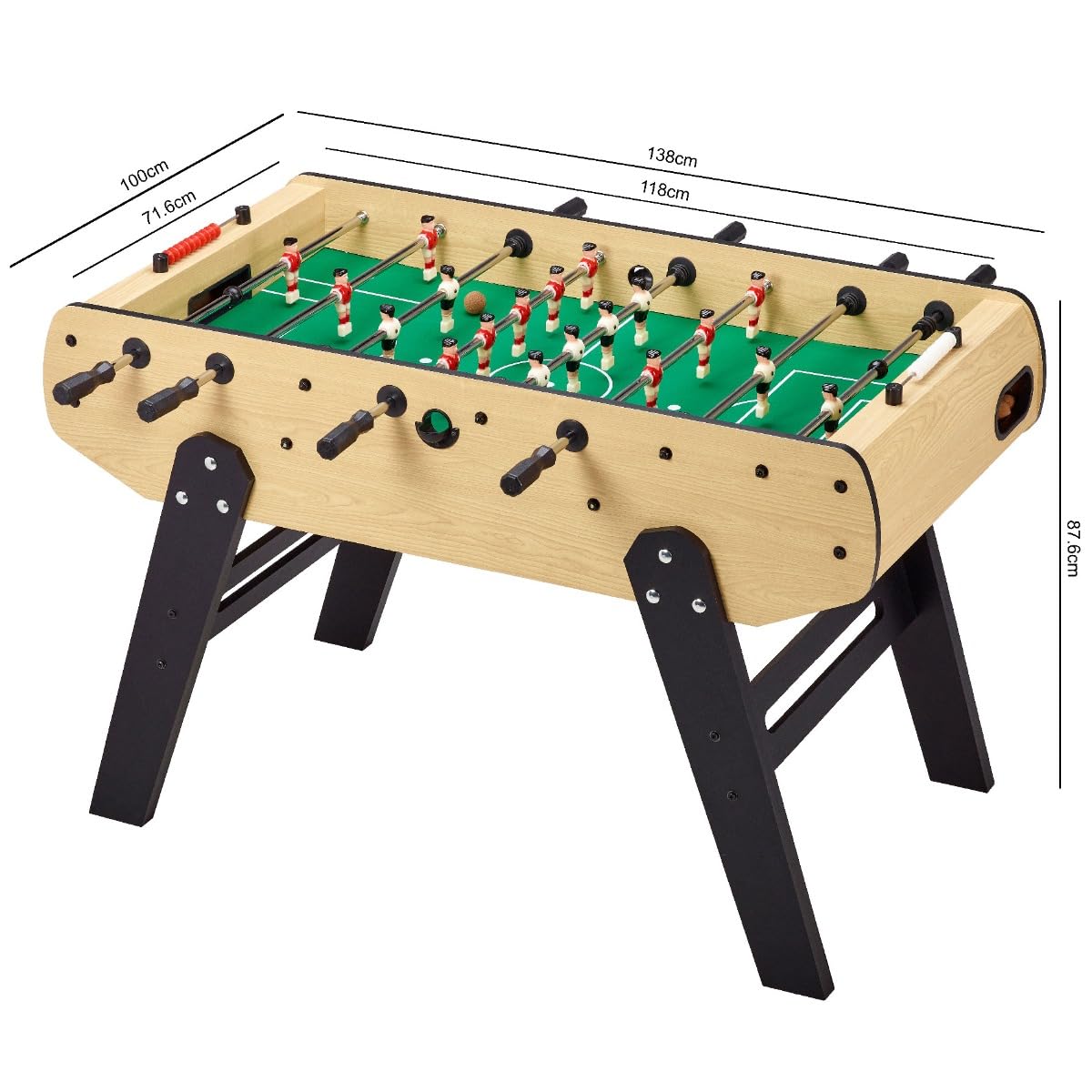 Kangui Babyfoot Adulte - Robuste - Barres télescopiques - 2 à 4 Joueurs - 3 Balles liège inclues